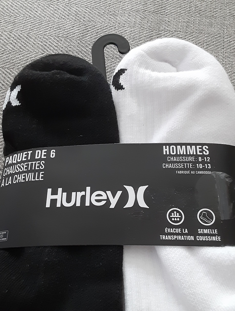 Hurley Quarter Crew Mens Socks ( 6pk ) - Picture 6 of 6